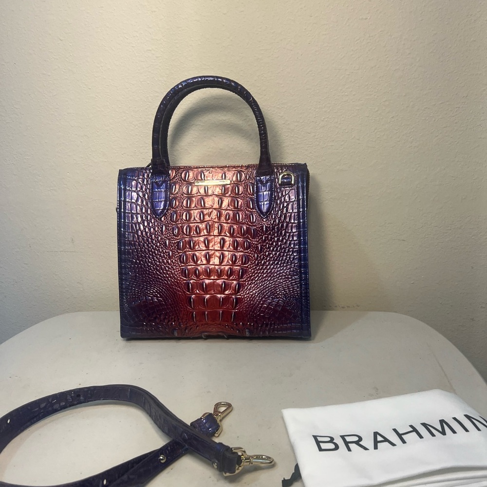 Brahmin small Caroline Multicolor Crocodile Embossed Satchel - Picture 5 of 6